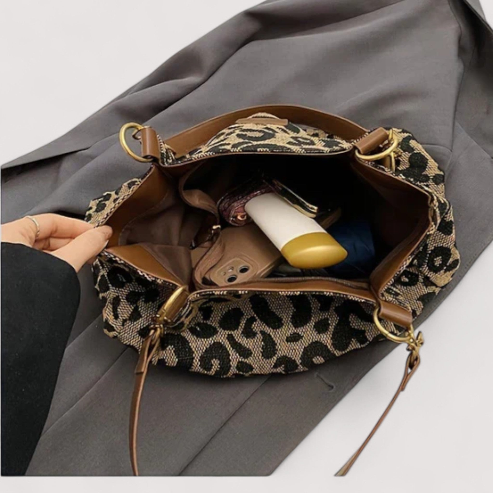 Edith | Standardní taška s leopardím vzorem – premium