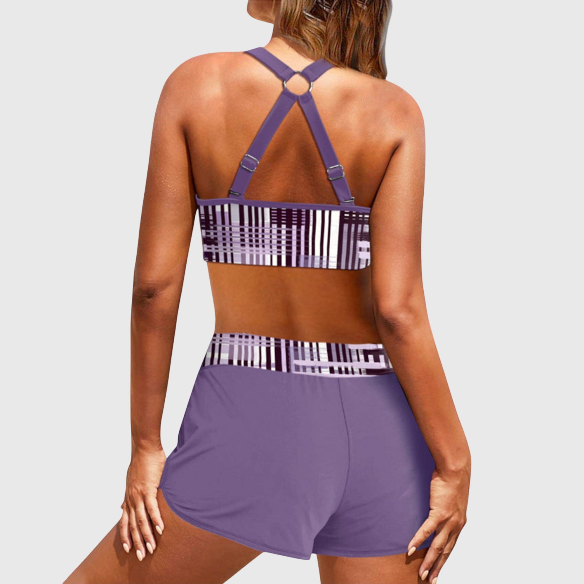 Janelle - Bikiny s vysokým pasem s proužky