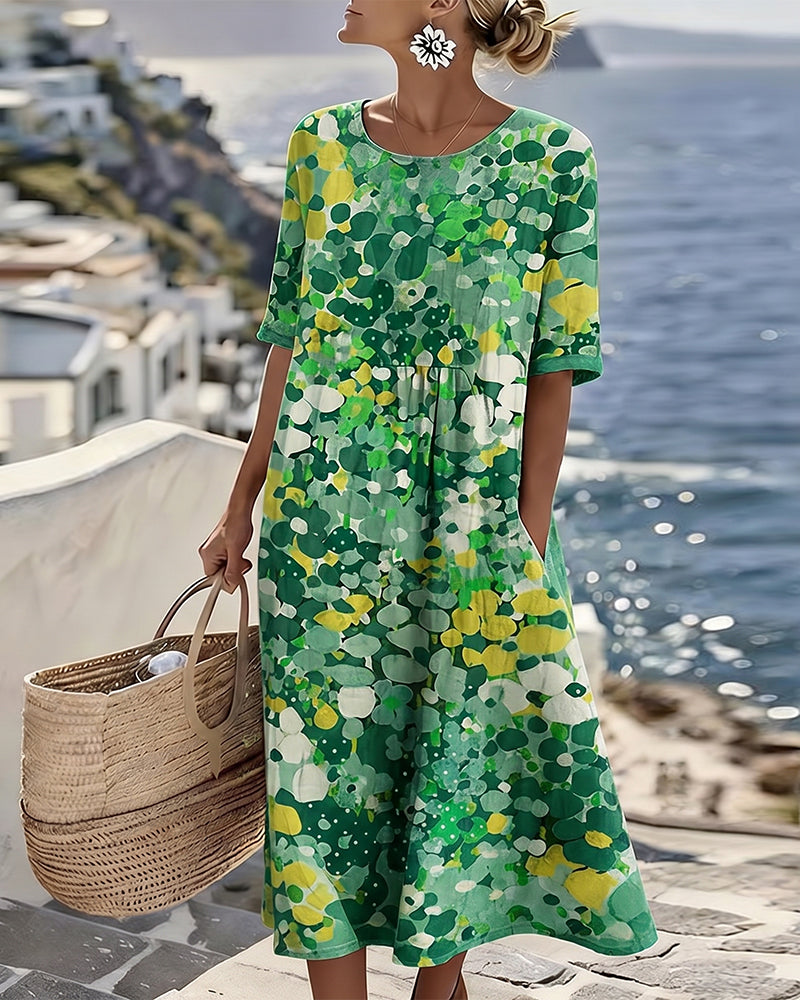 Jana | Elegantní volné šaty s potiskem
