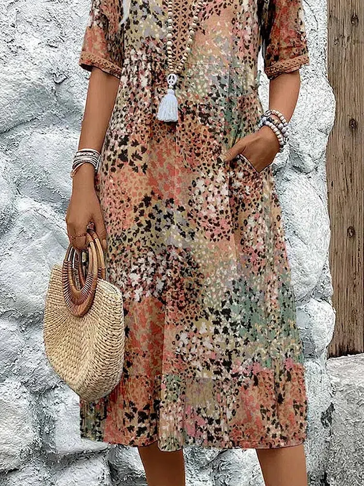 Anežka | VIBRANT MIDI ŠATY S ELEGANTNÍM POKRYTÍM BŘICHA