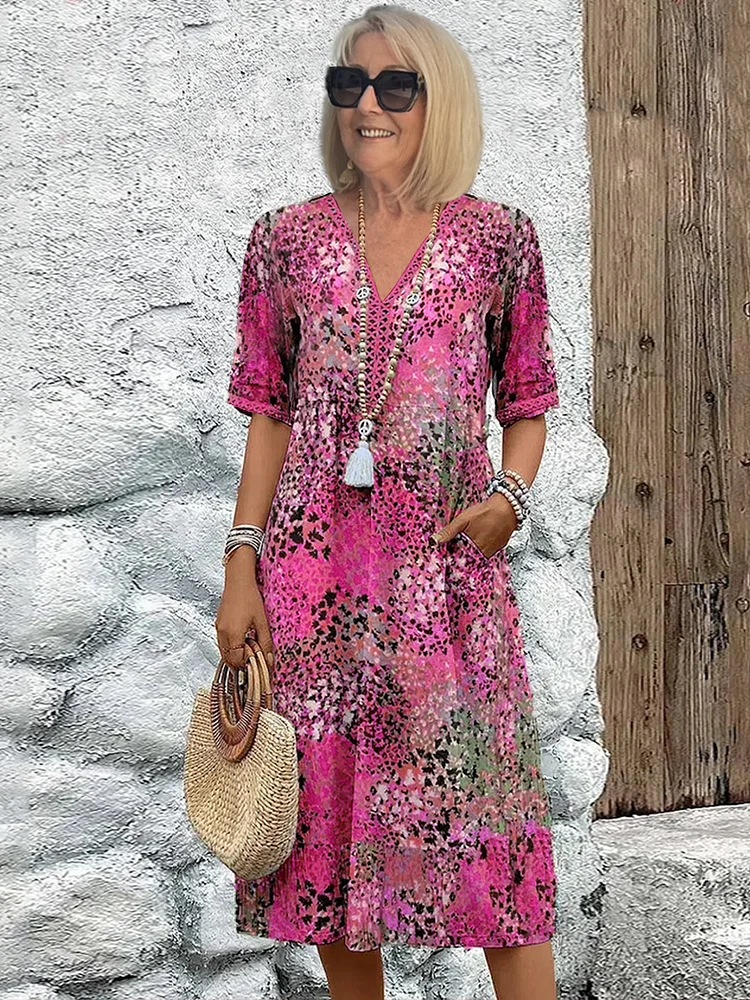 Anežka | VIBRANT MIDI ŠATY S ELEGANTNÍM POKRYTÍM BŘICHA