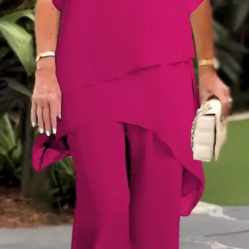 Herlena | Šik Asymetrický Set (Top a Kalhoty)