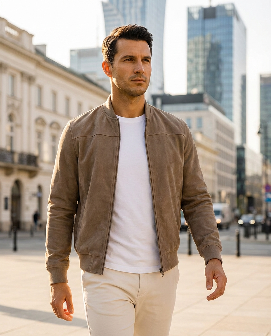 Adrian | Prémiová Semišová Bunda Bomber