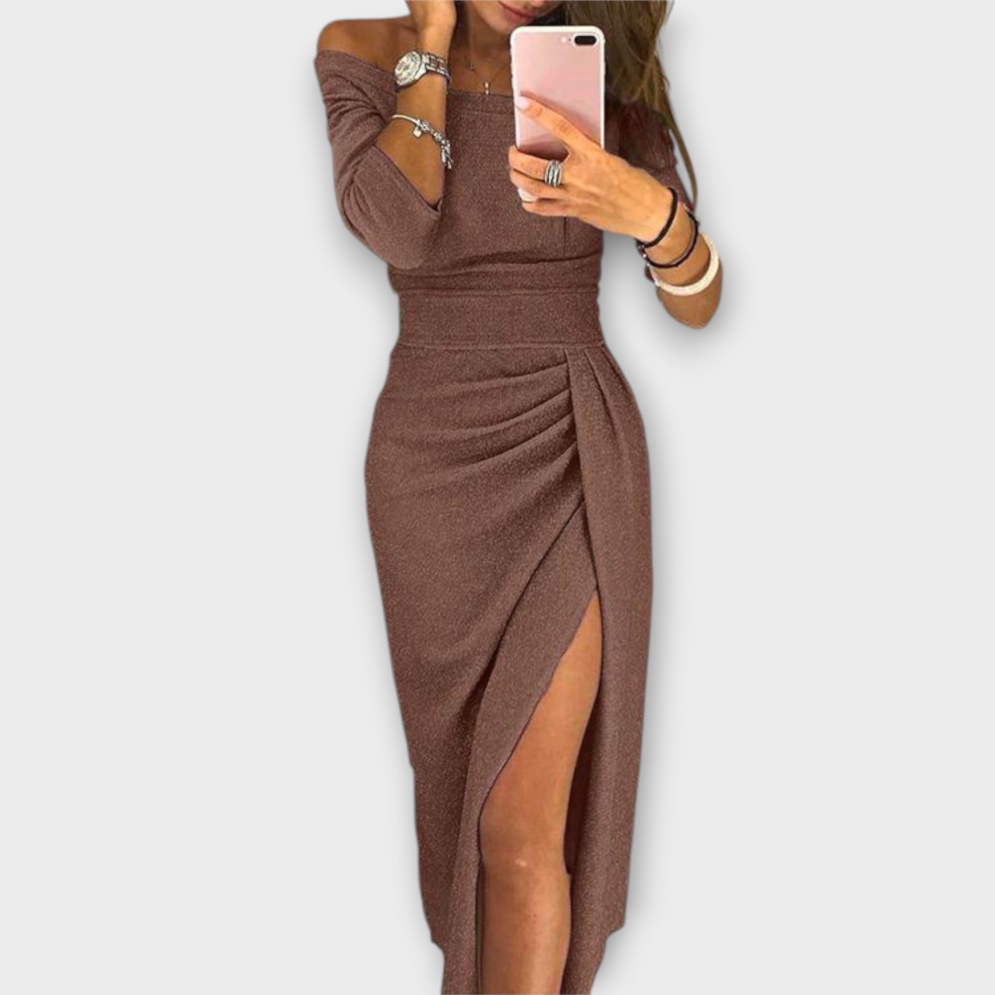Lena – Elegantní šaty s odhalenými rameny