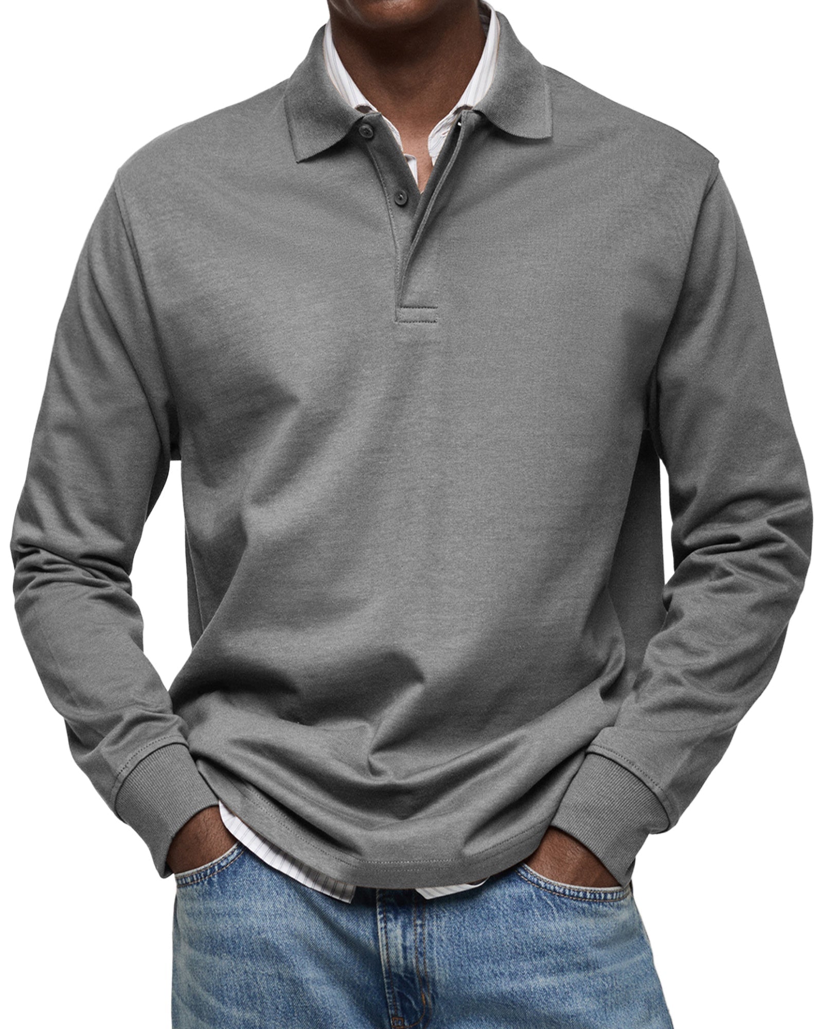 Merinus | Elegantní polo s dlouhým rukávem a pružným komfortem