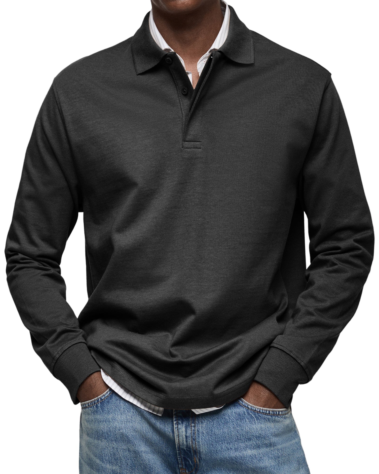 Merinus | Elegantní polo s dlouhým rukávem a pružným komfortem
