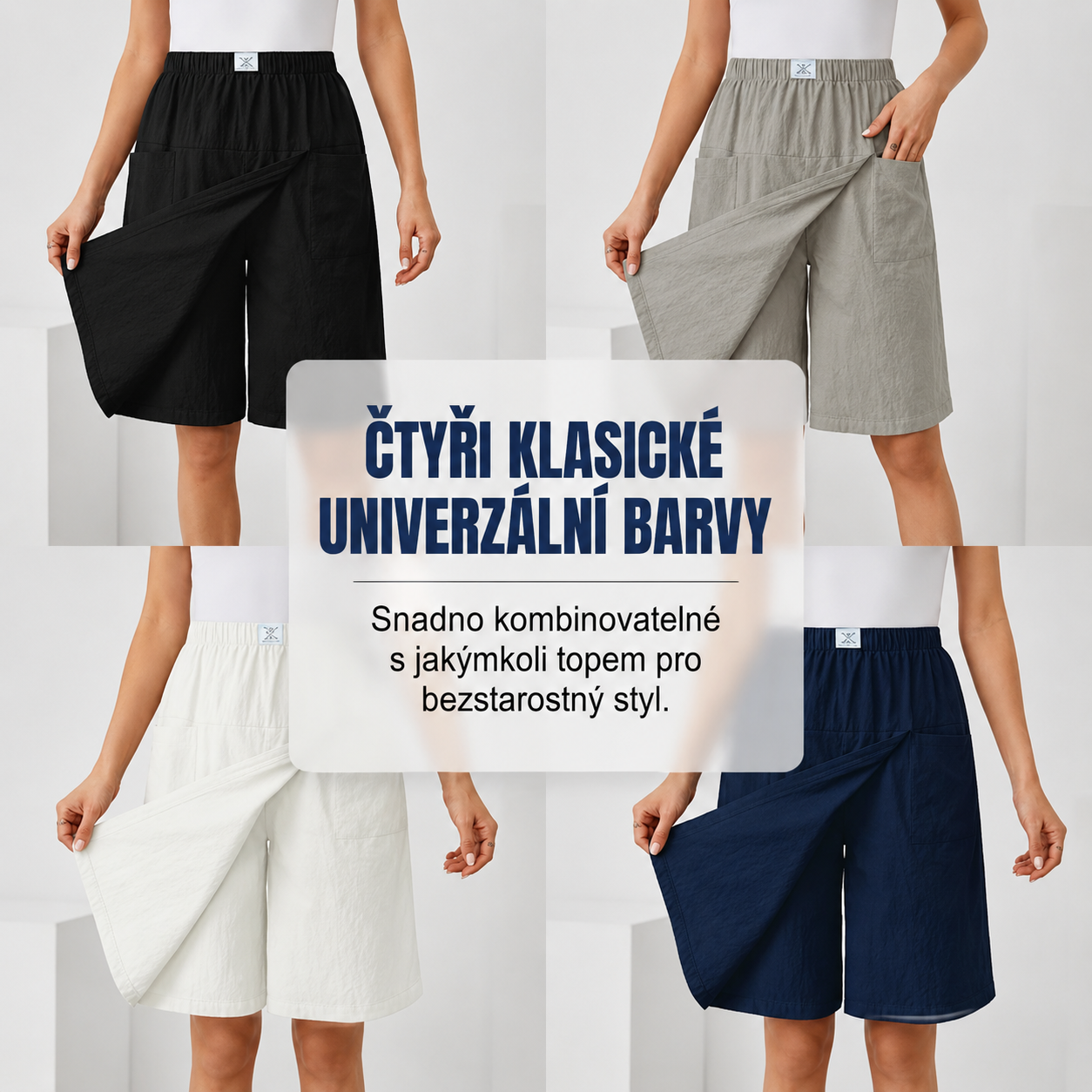 Milena — Skort s elastickým pasem a kapsami pro aktivní svobodu