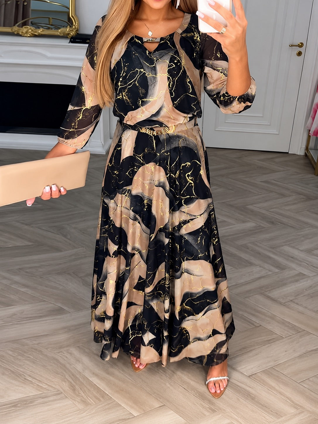 Jaroslava – Tištěné maxi šaty z chiffon