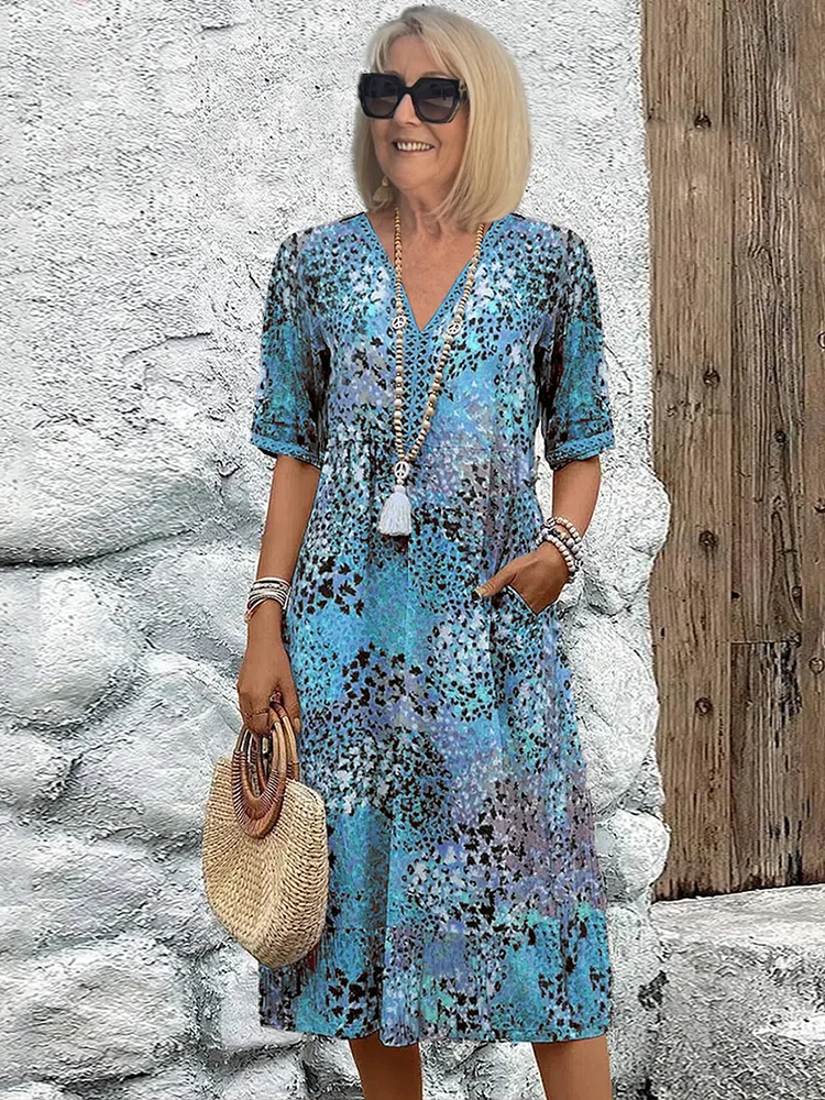 Anežka | VIBRANT MIDI ŠATY S ELEGANTNÍM POKRYTÍM BŘICHA