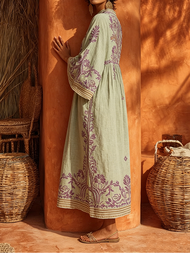 Božena | Boho šaty s výšivkou s středomořským kouzlem