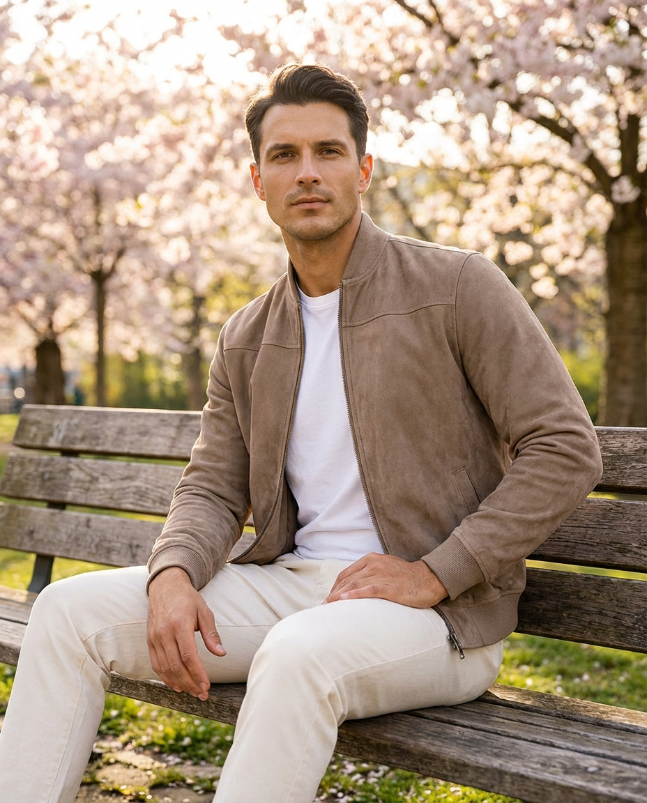 Adrian | Prémiová Semišová Bunda Bomber