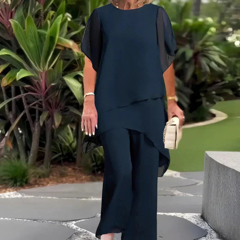 Herlena | Šik Asymetrický Set (Top a Kalhoty)