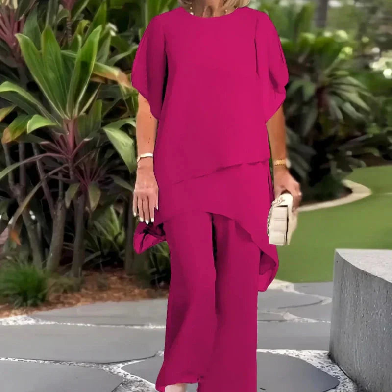 Herlena | Šik Asymetrický Set (Top a Kalhoty)